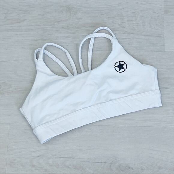 💗 3/$10 💗 Savage Barbell Knotty Back Sports Bra White Size Small - Picture 2 of 11